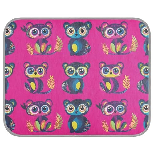 tplaotee Cute Lemur Kühlmatte für den Sommer, selbstkühlende Gel-Matte für Welpen, Indoor-Katzen, Hot Pink, Größe M von tplaotee