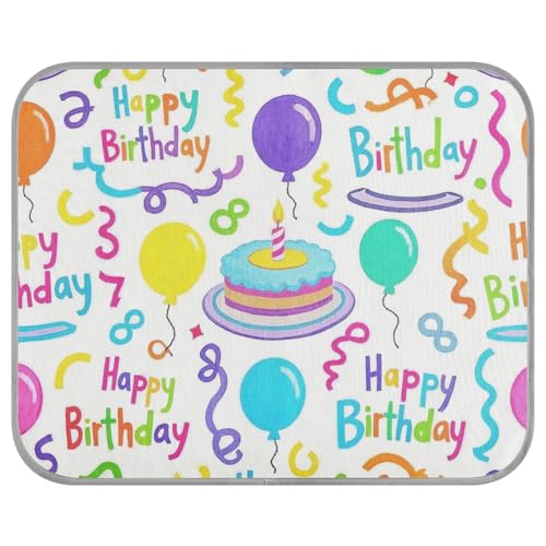 tplaotee Happy Birthday Ribbon buntes Sommer-Hundebett, kühlend, selbstkühlend, für Katzen, Outdoor, Haustier, schnurloses Klebeband, erfrischend, Größe M von tplaotee