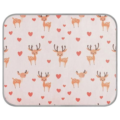 tplaotee Happy Valentine Cartoon Hirsch Rosa Sommer Outdoor Kühlkissen Selbstkühlende Katzenbetten für Outdoor-Katzen für Haustiere Indoor Essentials Manta Fria para Perros M von tplaotee