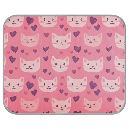 tplaotee Happy Valentine Heart Cartoon Cat Pink Summer Outdoor Cooling Mat for Dogs Self Cooling Bed for Cats for Cat's Indoor cat Essentials Camas frias para Perros M tplaotee Happy Valentine Heart Cartoon Cat Pink Summer Outdoor Cooling Mat for Dogs Self Cooling Bed for Cats for Cat's Indoor cat Essentials Camas frias para Perros M von tplaotee