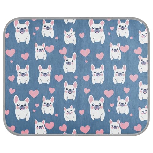 tplaotee Happy Valentine Kühldecke mit Herz-Cartoon-Motiv, blau, für den Sommer, selbstkühlend, Katzenbetten für Outdoor-Katzen für Tiere, Katzen, Innenbereich, wasserdicht, Manta, Refrescante para von tplaotee