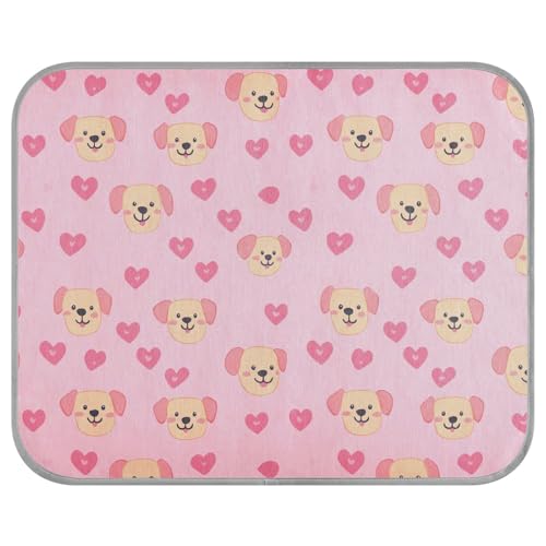 tplaotee Happy Valentine Kühlkissen für Hunde, niedlicher Hund, niedlicher Hund, selbstkühlend, für Haustiere, Outdoor, wasserdicht, Cama Refrescante para Perros M von tplaotee