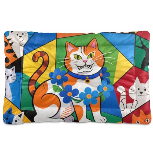 tplaotee Haustierbett, bunt, geometrische Linie, waschbar, weich, bequem, rutschfeste Unterseite, für große, mittelgroße und kleine Hunde, 91,4 x 61 cm tplaotee Haustierbett, bunt, geometrische Linie, waschbar, weich, bequem, rutschfeste Unterseite, für große, mittelgroße und kleine Hunde, 91,4 x 61 cm von tplaotee