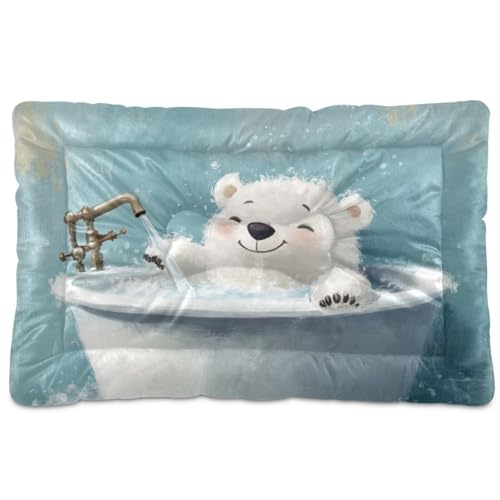 tplaotee Haustiermatratze mit niedlichem Eisbär-Design, waschbar, weich, bequem, rutschfeste Unterseite, für mittelgroße und große Hunde, 91,4 x 61 cm tplaotee Haustiermatratze mit niedlichem Eisbär-Design, waschbar, weich, bequem, rutschfeste Unterseite, für mittelgroße und große Hunde, 91,4 x 61 cm von tplaotee