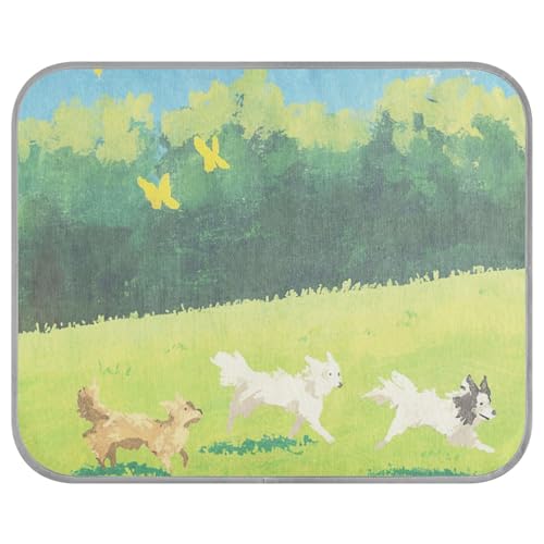 tplaotee Haustiermatte mit Cartoon-Motiv, niedlich, weiß, Sommer, kühlend, für Hunde, draußen, abnehmbare Mantas frías para Perros M von tplaotee