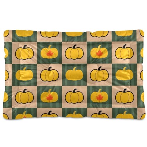 tplaotee Hundebett, waschbar, weich, bequem, rutschfeste Unterseite, für mittelgroße und große Hunde, 91,4 x 61 cm, Kürbisgelb von tplaotee