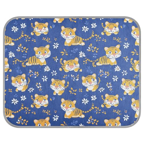 tplaotee Kühlende Haustiermatte mit niedlichem Cartoon-Tiger-Motiv, selbstkühlende Decke für Hunde, Katzen, Outdoor, Katzen, Sommer-Tapete, erfrischend, Größe M von tplaotee