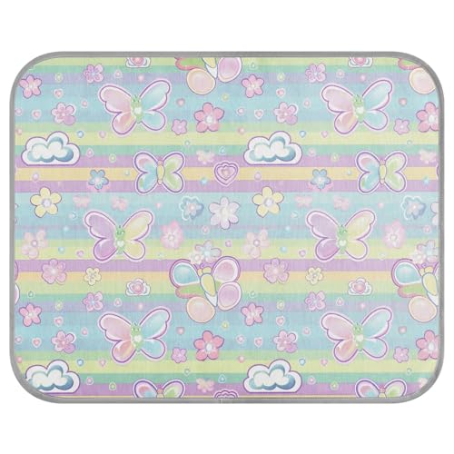 tplaotee Kühlmatte für Hunde, Motiv: Schmetterlinge, Blumen, Cartoon, Sommer, Sommer, selbstkühlende Decken für den Innenbereich, Katzen für Haustiere, Outdoor, Essentials, Manta refrescante para tplaotee Kühlmatte für Hunde, Motiv: Schmetterlinge, Blumen, Cartoon, Sommer, Sommer, selbstkühlende Decken für den Innenbereich, Katzen für Haustiere, Outdoor, Essentials, Manta refrescante para von tplaotee