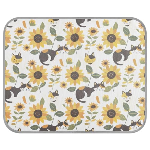 tplaotee Kühlmatte für Hunde, Motiv: niedliche gelbe Sonnenblume, für den Sommer, Outdoor, selbstkühlende Decke für Katzen für Schweinekatzen, für den Innenbereich, Größe M von tplaotee