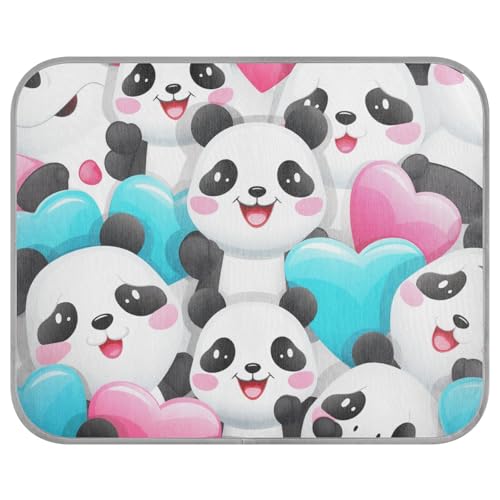 tplaotee Kühlmatte für Hunde, Motiv: niedlicher Panda, Herz, Sommer, Sommer, selbstkühlend, Hundematten für Böden, wasserdicht, für Hunde, Katzen, Innenbereich, sicher von tplaotee
