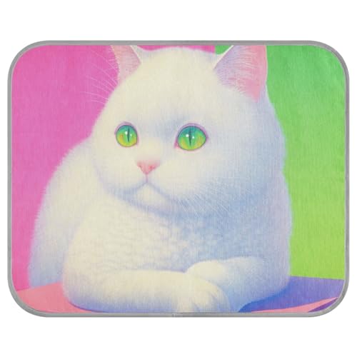 tplaotee Kühlmatte für Katzen, selbstkühlende Matte für Hunde, Huhn, Outdoor, waschbar, Manta Fria para Perros, M, Weiß von tplaotee