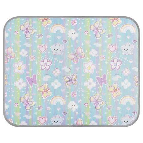 tplaotee Kühlmatte für den Sommer, Motiv: Schmetterlinge, Blumen, Cartoon, für den Außenbereich, selbstkühlend, Katzenbetten für draußen, für Welpen, draußen, schnurlos, Manta Fria para Perros M tplaotee Kühlmatte für den Sommer, Motiv: Schmetterlinge, Blumen, Cartoon, für den Außenbereich, selbstkühlend, Katzenbetten für draußen, für Welpen, draußen, schnurlos, Manta Fria para Perros M von tplaotee
