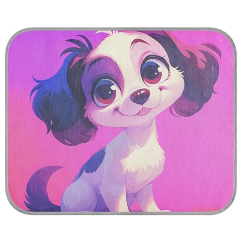 tplaotee Niedliche Cartoon-Hunde-Kühlmatte für den Sommer, selbstkühlende Katzenbetten für Indoor-Katzen für Welpen, drinnen, Sommer-Tapete enfriador para Perros M von tplaotee