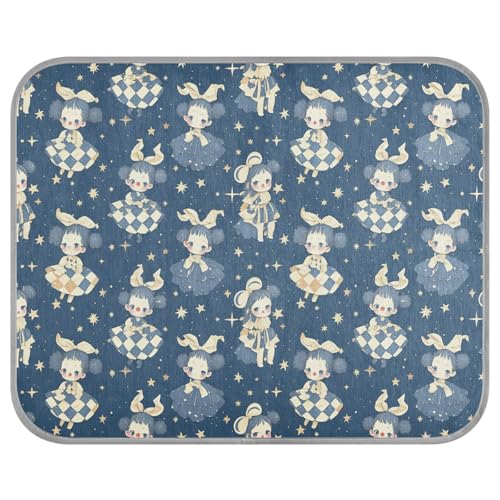 tplaotee Niedliche blaue Puppe für den Sommer, Kühlkissen für Hunde, groß, selbstkühlend, Katzenbetten für Outdoor-Katzen für Kaninchen, Outdoor-Katzenzubehör, Tapete enfriador para Perros M von tplaotee