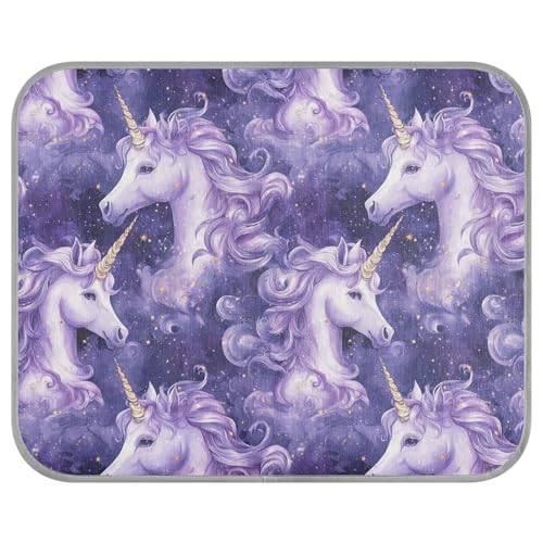 tplaotee Niedliche violette Einhörner für den Sommer, kühlende Matten, selbstkühlendes Bett für Outdoor-Katzen für Hunde, Innenbereich, abnehmbare Mantas frías para Perros M von tplaotee