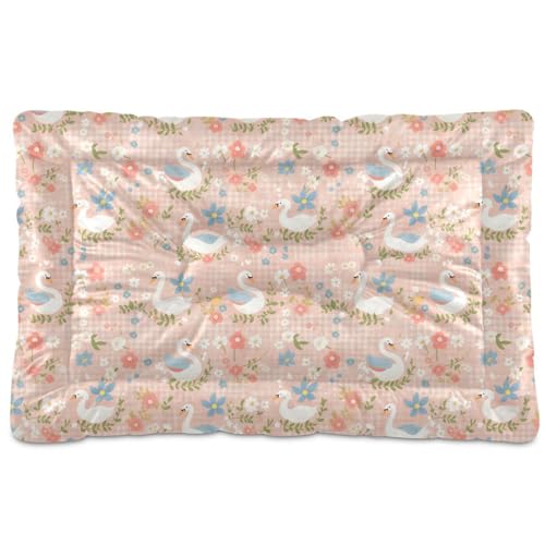 tplaotee Peach Spring Plaids Swan Haustierbett, waschbar, weich, bequem, rutschfeste Unterseite, Haustierbett für große, mittelgroße und kleine Hunde, 91,4 x 61 cm tplaotee Peach Spring Plaids Swan Haustierbett, waschbar, weich, bequem, rutschfeste Unterseite, Haustierbett für große, mittelgroße und kleine Hunde, 91,4 x 61 cm von tplaotee