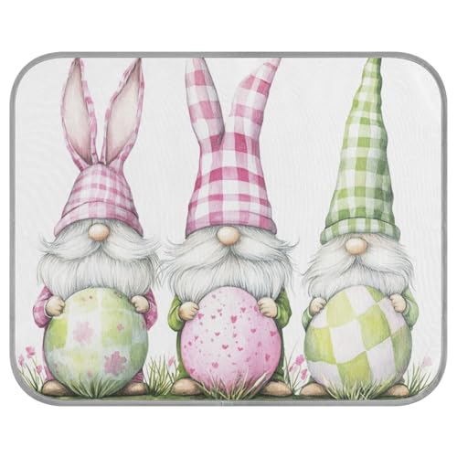 tplaotee Rosa Grün karierte Hasenzwerge Eier Ostern Sommer kühlende selbstkühlende Decken für Outdoor-Katzen für Tiere Indoor Katzen Tapete Refrescante para mascotas M von tplaotee