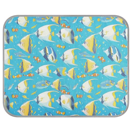 tplaotee Sea Animals Blue Ocean Summer Dog Cooling Self Cooling Katzenbett für Katzen, gemütlich, schlafend, Sommer, Manta Fria para Perros M von tplaotee