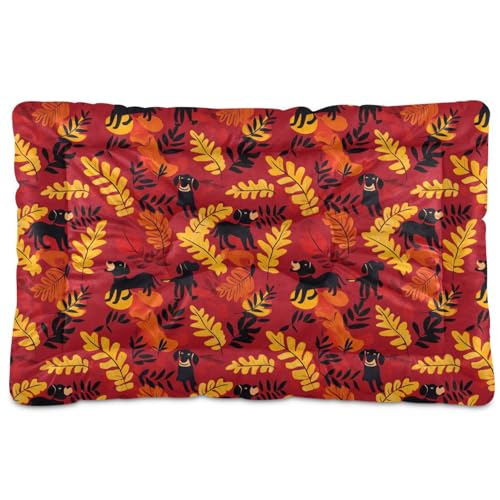 tplaotee Simple Black Dogs Hundebett, waschbar, weich, bequem, rutschfeste Unterseite, Haustierbett für mittelgroße und große Hunde, 91,4 x 61 cm von tplaotee