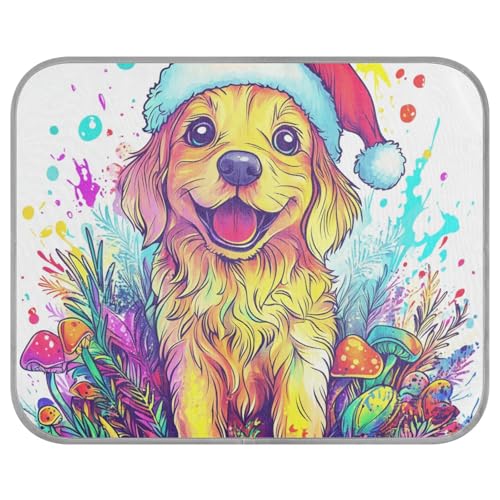 tplaotee Süße Golden Retriever Hunde-Kühlmatten für Hunde, selbstkühlende Matte für Hunde zum Schlafen, faltbar, für Hunde, Perros, Größe M von tplaotee