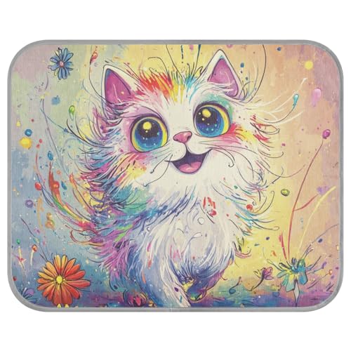 tplaotee Süße böhmische Katze, Sommer-Kühlbetten, selbstkühlende Decken für Outdoor-Katzen für Hamster, Outdoor, bequem, Cama Refrescante para Perros M von tplaotee