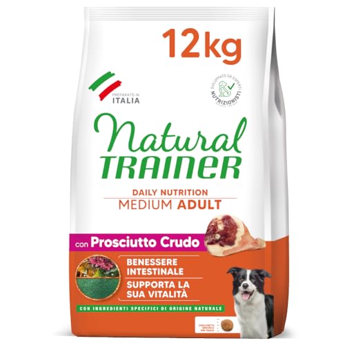 Natural Trainer Medium Hundefutter für Erwachsene mit rohem Schinken - 12 kg von trainer