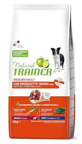 Natural Trainer Medium Hundefutter für Erwachsene mit rohem Schinken - 12 kg von trainer