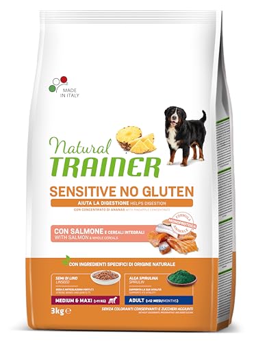 Natural Trainer Sensitive No Gluten, Hundefutter für Erwachsene Hunde mit Lachs, 3 kg von trainer