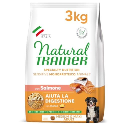 Natural Trainer Sensitive No Gluten, Hundefutter für Erwachsene Hunde mit Lachs, 3 kg von trainer