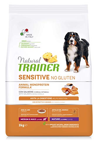 Natural Trainer Sensitive No Gluten Futter für reife Hunde mit Lachs, 3 kg von trainer