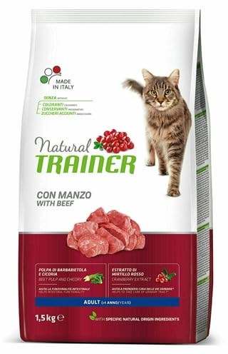 TRAINER Natürliche Rindfleisch mit 1,5kg - Katzen Trockenfutter Kroketten von trainer