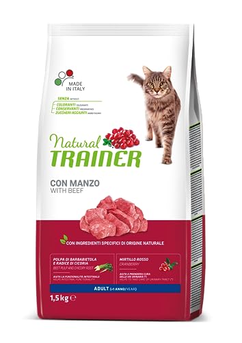 TRAINER Natürliche Rindfleisch mit 1,5kg - Katzen Trockenfutter Kroketten von trainer