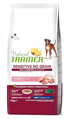 Trainer Natural Adult Dog Sensitive No Grain Medium/Maxi Pork Kiauliena 12 kg von trainer