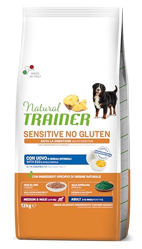 Trainer Natural Sensitive No Gluten Hundefutter Medium & Maxi mit Ei und Vollkornprodukten - 12 kg von trainer