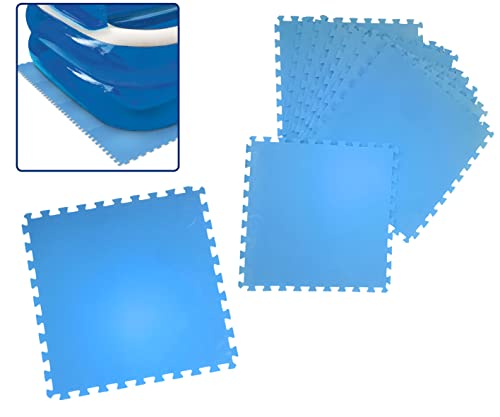 trendmile Premium Poolmatte 16 Stück - 500x500x4mm Schutzmatten Set Blau Pool Bodenschutzfliesen Joga Matte Puzzle - Unterlage Spielmatte Bodenmatte von trendmile