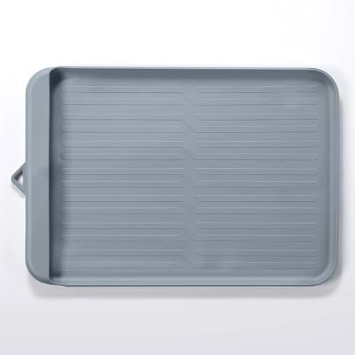 Große Katzen- und Hundematte aus Silikon, wasserdicht und leicht zu reinigen, Haustierzubehör für Katzen und Hunde (grau, 58,4 x 40,6 cm, 0,63 kg) von trmqnaf