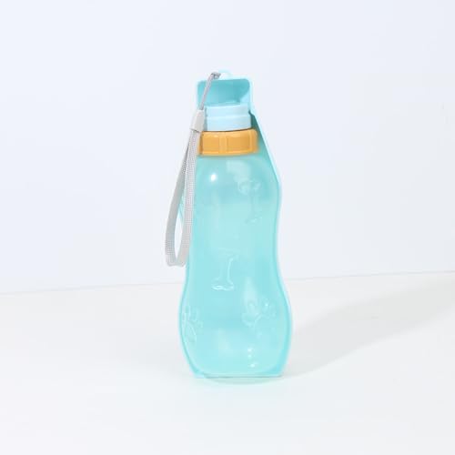 Haustier-Wasserbecher, tragbar, für Reisen, Outdoor, Trinkflasche, Futterspender (groß, blau) von trmqnaf