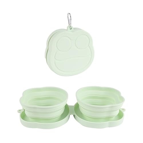 Praktischer faltbarer Futternapf für Haustiere, 2-in-1-Matte, langsames Füttern, für Katzen und Hunde, universeller leichter Silikon-Faltnapf (Macaron-Grün) von trmqnaf
