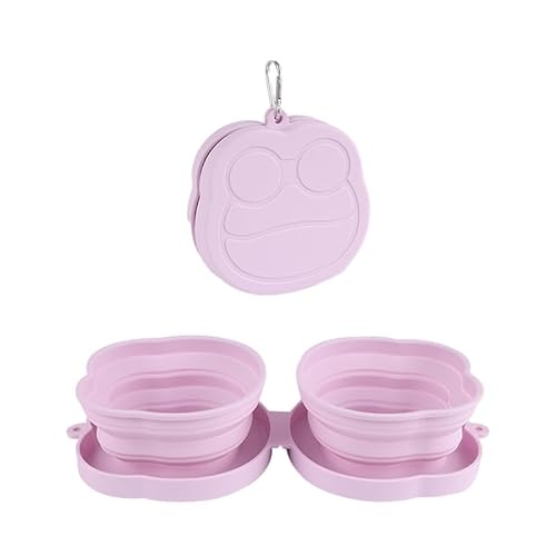 Praktischer faltbarer Futternapf für Haustiere, 2-in-1-Matte, langsames Füttern, für Katzen und Hunde, universeller leichter Silikon-Faltnapf (Macaron-Pulver) von trmqnaf