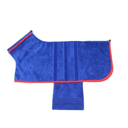 Saugfähiger Bademantel für große Hunde (Blau, Größe S) von trmqnaf