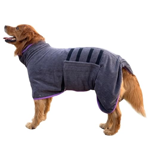 Saugfähiger Bademantel für große Hunde (Dunkelgrau, XS) von trmqnaf
