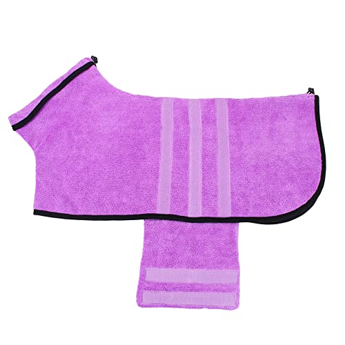 Saugfähiger Bademantel für große Hunde (Hellviolett, XS) von trmqnaf