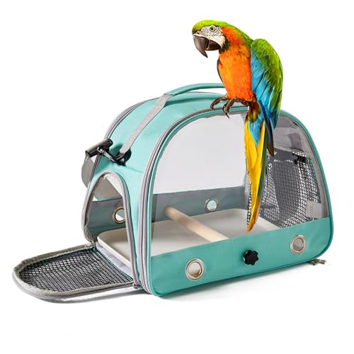Vogeltasche, tragbar, für kleine Haustiere, Nymphensittiche, Hamster, faltbar, für Papageien, Grün von trmqnaf