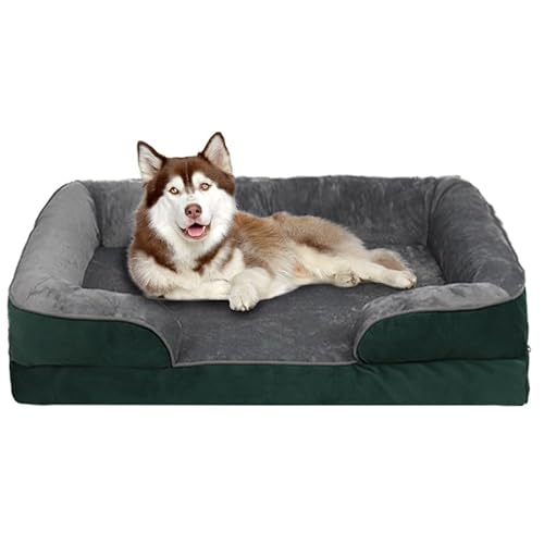 trmqnaf Haustiersofa, Hundematratze, Schwammmatte, Winter-Lammfell-Hundehaus, Haustierhaus (Armeegrün, 180 x 147 cm) von trmqnaf