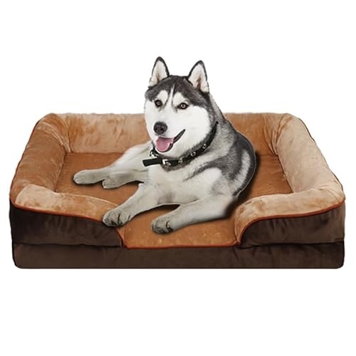 trmqnaf Haustiersofa, Hundematratze, Schwammmatte, Winter-Lammfell-Hundehaus, Haustierhaus (Dunkelbraun, 107 x 76 cm) von trmqnaf