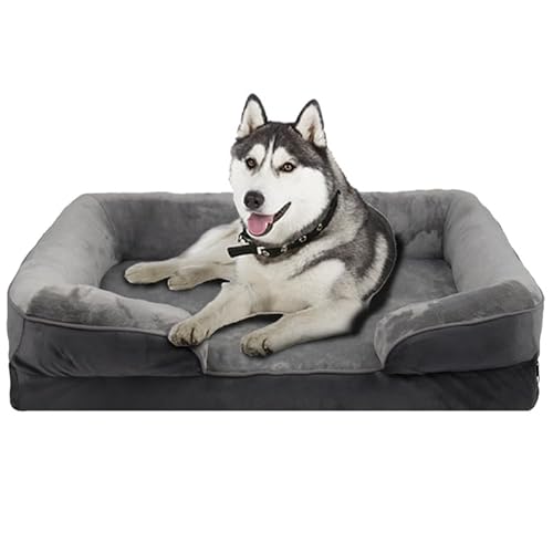trmqnaf Haustiersofa, Hundematratze, Schwammmatte, Winter-Lammfell-Hundehaus, Haustierhaus (Grau, 71 x 58 cm) von trmqnaf