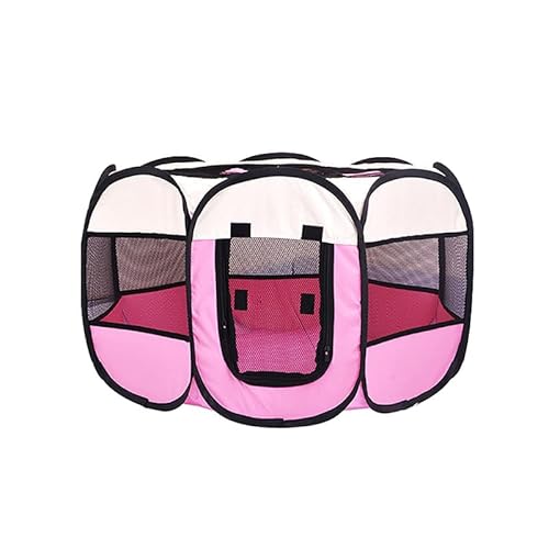 trmqnaf Hundehütte für den Sommer, atmungsaktiv, Katzenbett, Haustierzelt, kleiner Hundekäfig für den Innenbereich (Rosa, klein) von trmqnaf