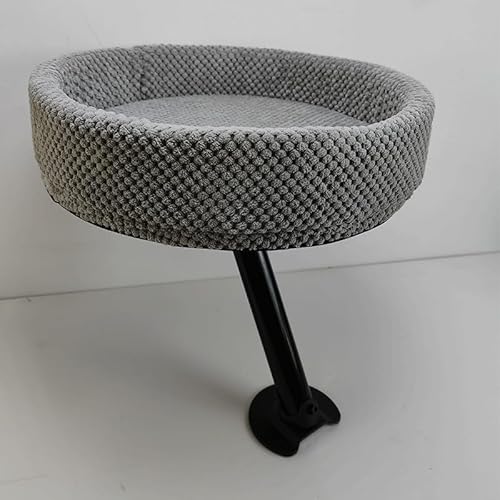 trmqnaf Schreibtisch-Katzenbett, hängend, Schreibtisch, Büro-Klettergerüst, Schreibtisch (graues Bett mit schwarzem Ständer) von trmqnaf