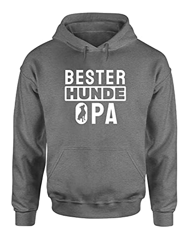 Bester Hunde Opa Hoodie Unisex Spruchshirt für das Herrchen und Hundehalter, Farbe: Grau, Größe: X-Large von tshirtladen