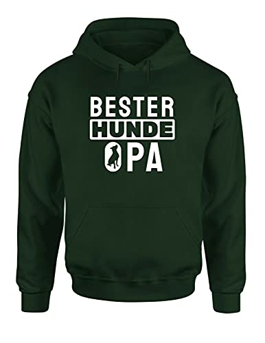 Bester Hunde Opa Hoodie Unisex Spruchshirt für das Herrchen und Hundehalter, Farbe: Grün, Größe: XXX-Large von tshirtladen